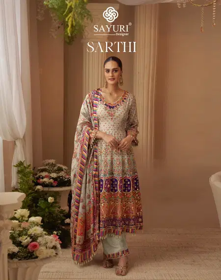 Sarthi By Sayuri Natural Crepe Wholesale Readymade Suits Suppliers In Mumbai